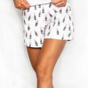 Women's White Bottle Print Sleep Shorts NEW